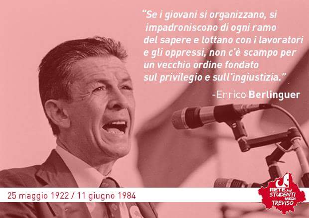 Ci lasciava in questo giorno, 33 anni fa, uno dei più grandi leader della #sinistra in Italia #Berlinguer