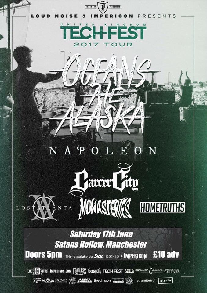 Not long now Manchester! Excited to be a part of @UKTechMetalFest Tour 2017 <a href="/oceansatealaska/">Oceans Λte Λlaska</a> <a href="/Napoleonuk/">Napoleon</a> <a href="/CarcerCity/">Carcer City</a> <a href="/hometruthsuk/">Hometruths</a>