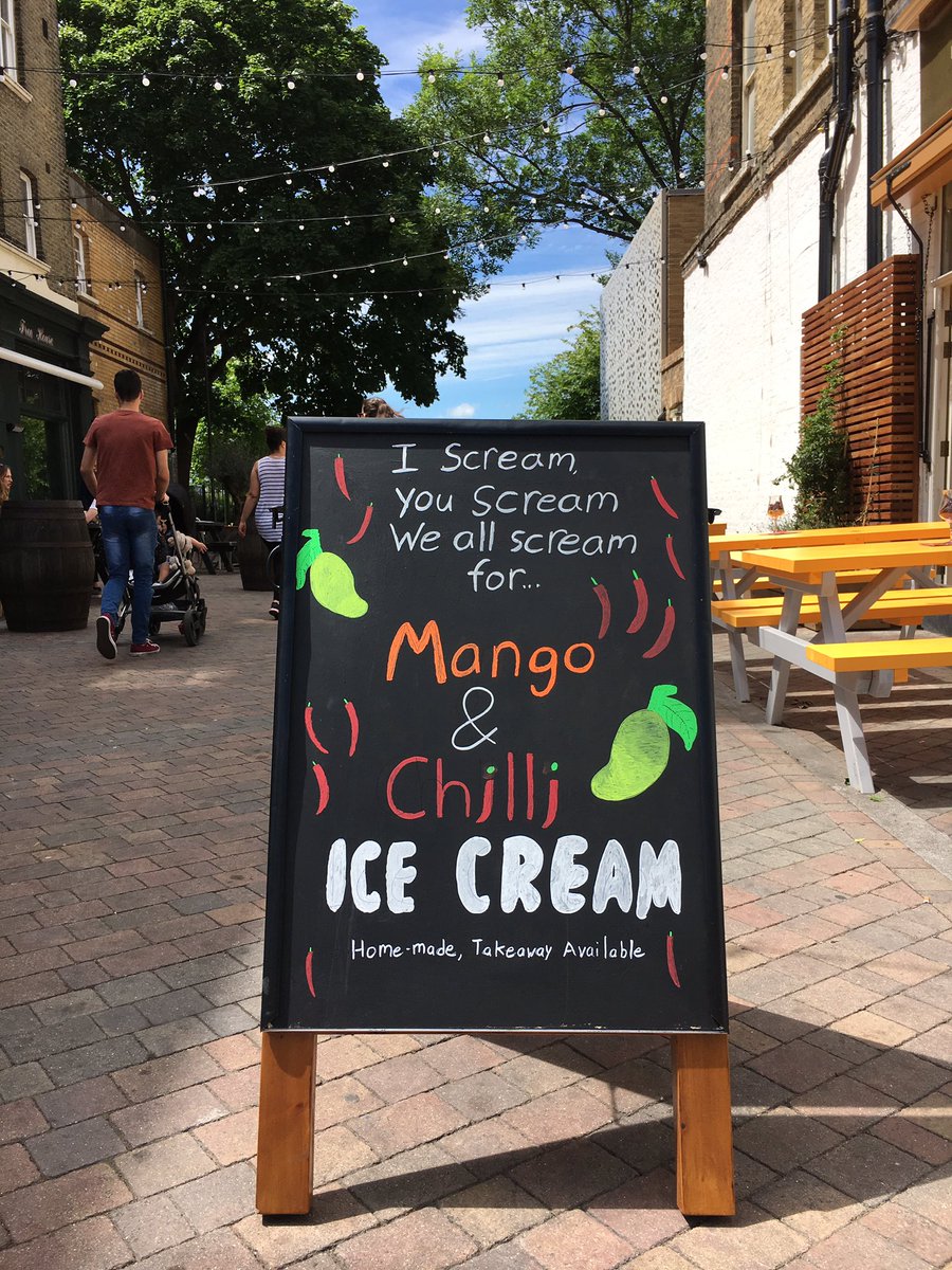 BoomaBrixton's tweet photo. Home-made Mango &amp; Chilli Ice Cream now available at Booma. Eat in or takeaway. More exotic flavours coming soon! #brixtonfood #icecream https://t.co/2FqXGtwYr3