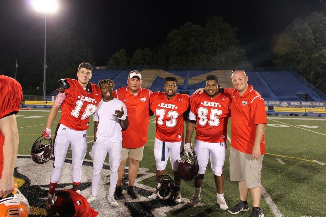 Our players and coaches from the all star game this past Friday. East won 20-12.