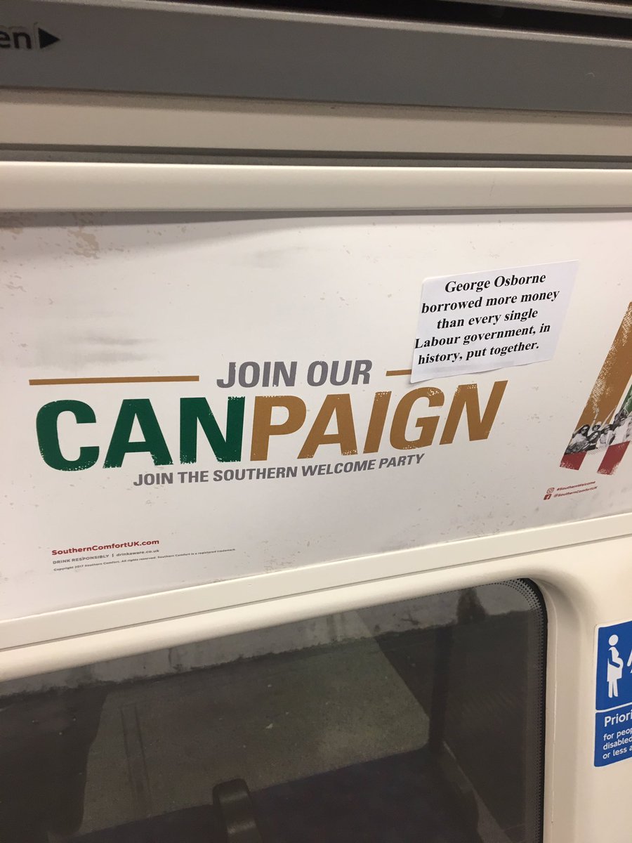 calrgn's tweet photo. @hrtbps @Vennart @theresa_may Seen on the tube #canpain #cansforcorbyn https://t.co/6gLAn4UTtI