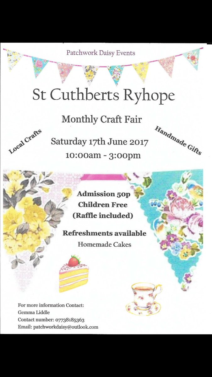 lofty186's tweet photo. Patchwork daisey events looking for stall holders/crafters for sunderland fairs #crafts #homemade #carftfair #NorthEast https://t.co/kdNnGVL5lE
