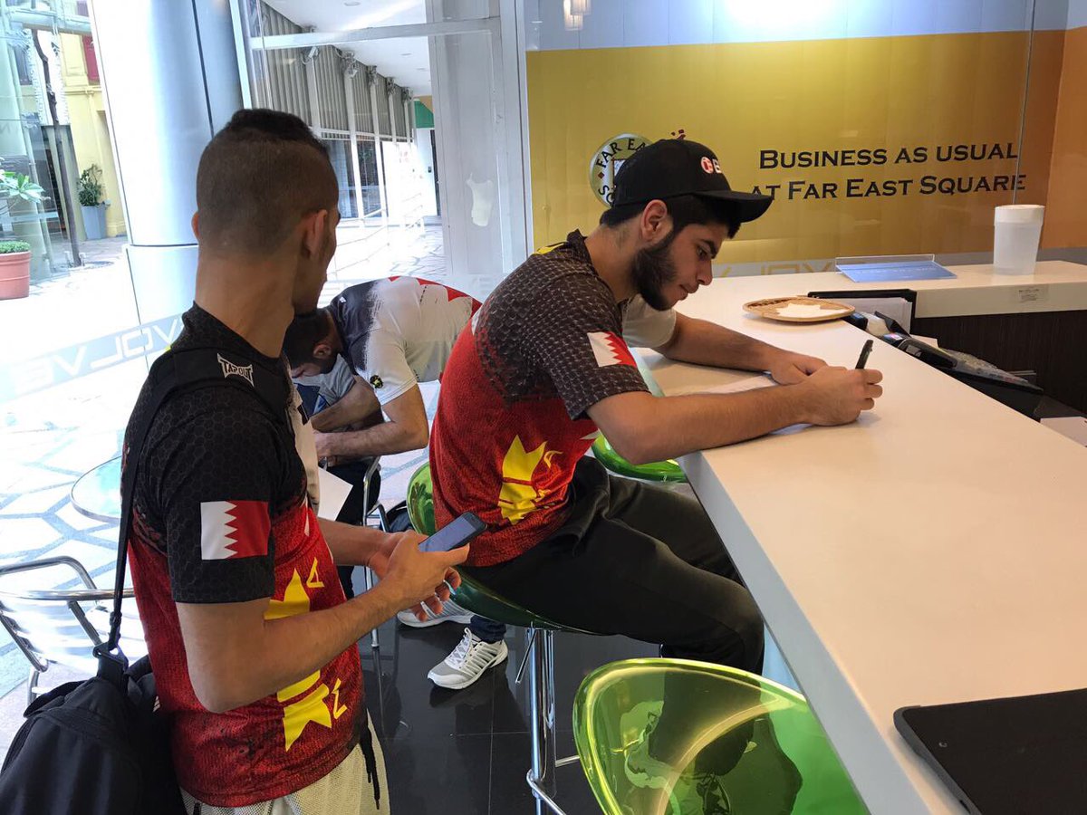 KHK_MMA's tweet photo. Team KHK MMA Bahrain 🇧🇭 during the registrations earlier today. #mma #khkmma #bahrain #bahrainmma #singapore #immaf https://t.co/1240FE2Crp