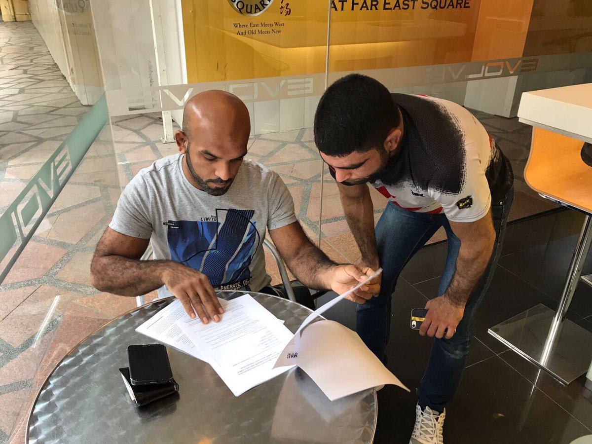 KHK_MMA's tweet photo. Team KHK MMA Bahrain 🇧🇭 during the registrations earlier today. #mma #khkmma #bahrain #bahrainmma #singapore #immaf https://t.co/1240FE2Crp