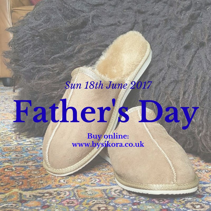 BySikora's tweet photo. Father's day is fast approaching. Treat your dad to our sheepskin slippers. Buy online at https://t.co/vW23SNRcMc #fathersday #dad #hero https://t.co/kvWjlYOsGE