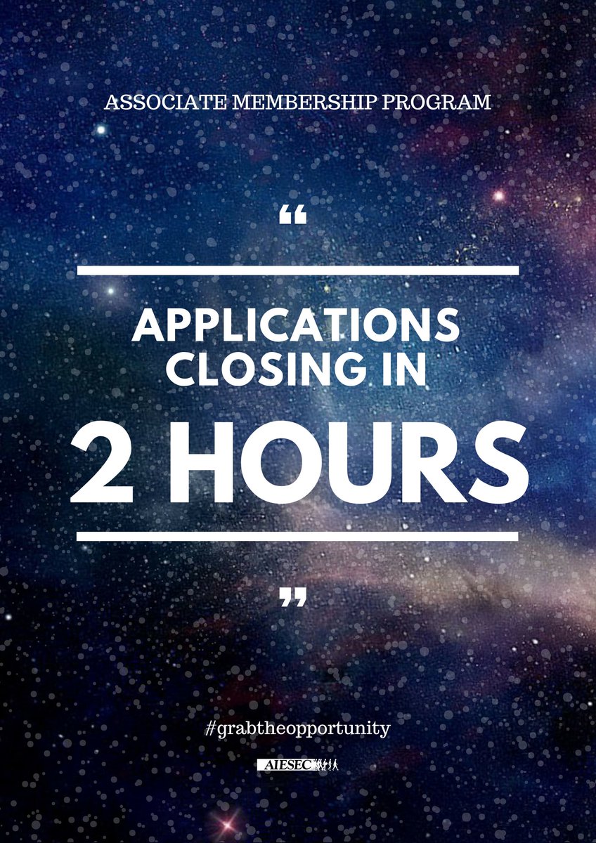AIESECLahore's tweet photo. Apply now https://t.co/90F6fyITIP
#associateprogram #applynow #appsclosingin2hours #grabtheopportunity #applybeforeitstoolate https://t.co/0fyuoVoVvj