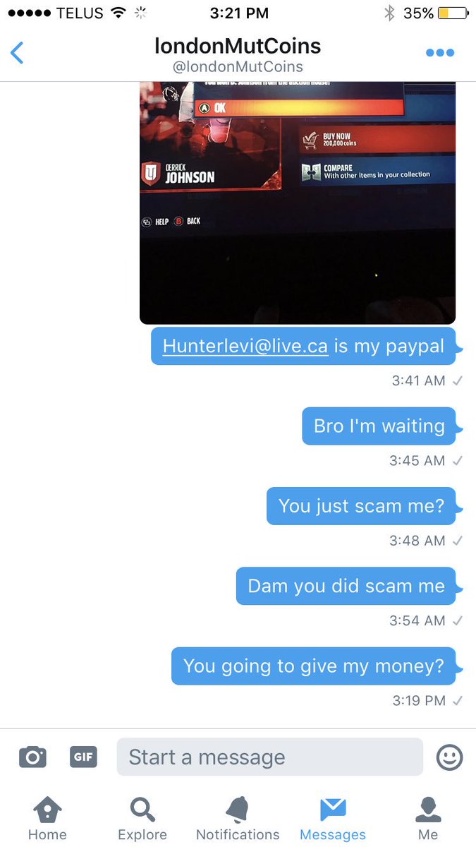 hunterlevi3's tweet photo. Don't buy or sell to @londonMutCoins he's a scammer https://t.co/j5tlCFx5NB