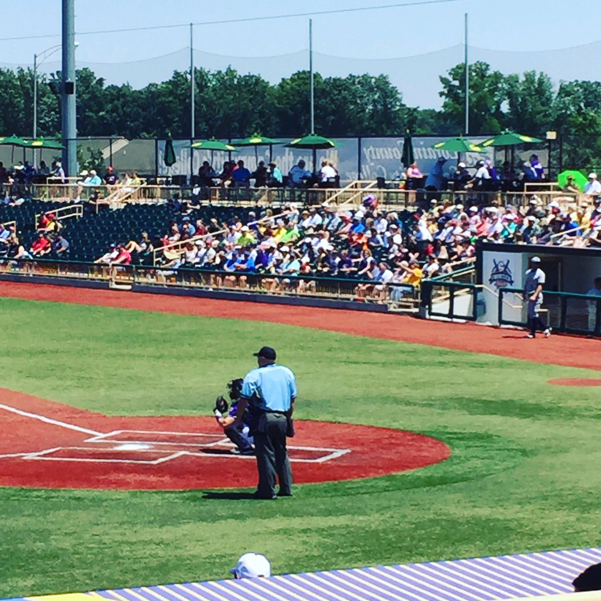 ReturnToGolf's tweet photo. We have section 105 packed at the @Lakeeriecrusher game! The whole crew is here! Go crushers!#LearningToPlayThrough https://t.co/j4lbTqfxm0
