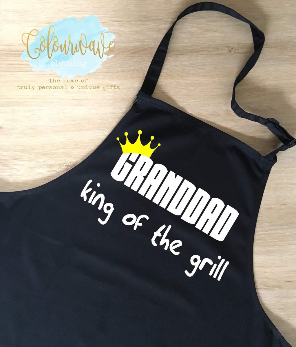 ColourwaveCl's tweet photo. Don't forget #Grandads Perfect #personalised Apron! Can add names #crafthour #mumsinbiz #Fathersday #handmade #dad #girlboss #printed https://t.co/NJOzWODoNR