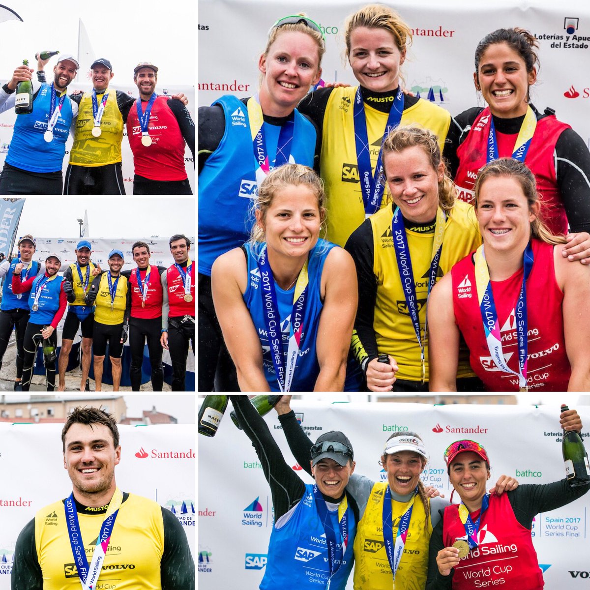 worldsailing's tweet photo. Congratulations to all our Sunday World Cup Series Final medalists 🥇🥈🥉
#wcssantander ⛵️🌍 🏆🇪🇸 https://t.co/3971ePzmdr