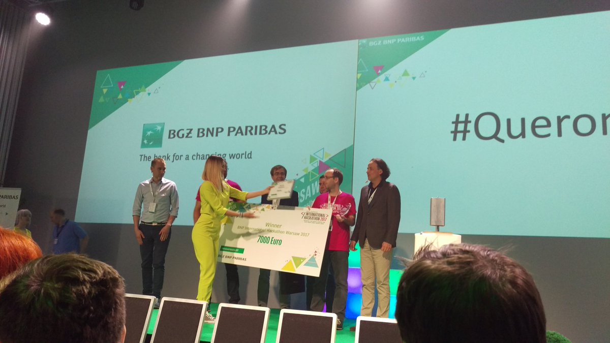 Jakub_Weber's tweet photo. #internationalhackathon #Warsaw And the winner is Querona! Gratulacje @r_rogaczewski! https://t.co/x6xtymVKdX
