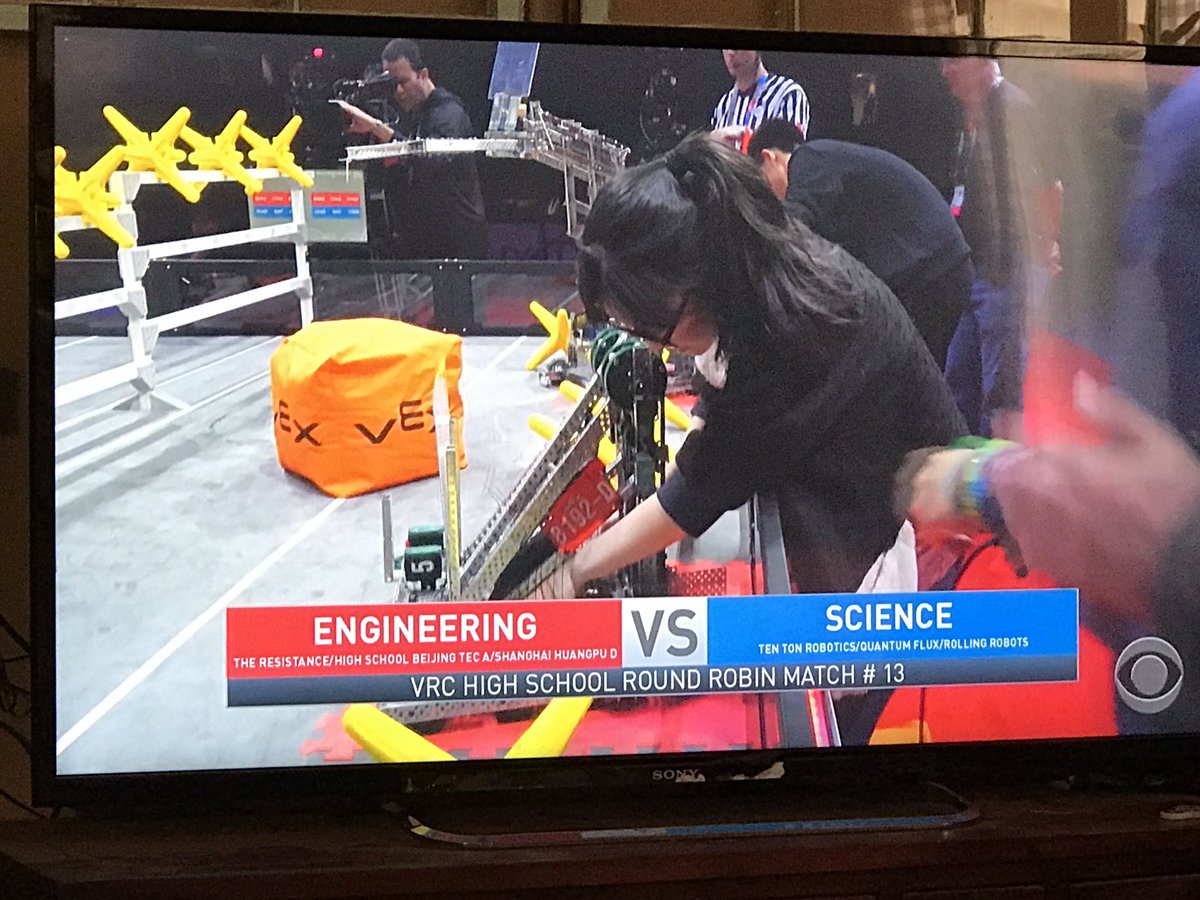 BBMSTechED's tweet photo. CBS is showing the national VEX robotics competition! #gocbs #bbmsteched #bbms #stem https://t.co/9r1TldbFsL