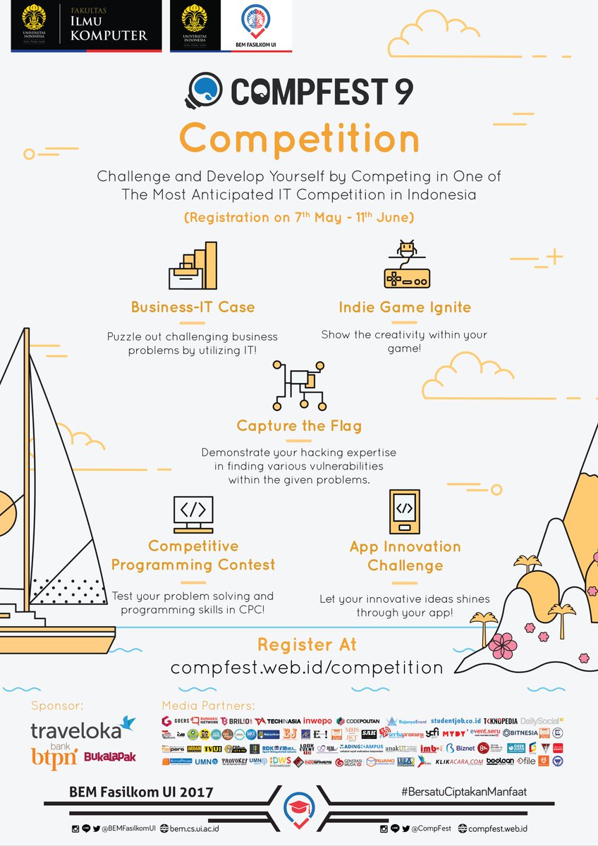 MYDY_Official's tweet photo. Menangkan Competition @CompFest dan dapatkan berbagai kesempatan menarik! Klik  https://t.co/HLieVUvmxM #TechAJourney https://t.co/uATaH0r9nn