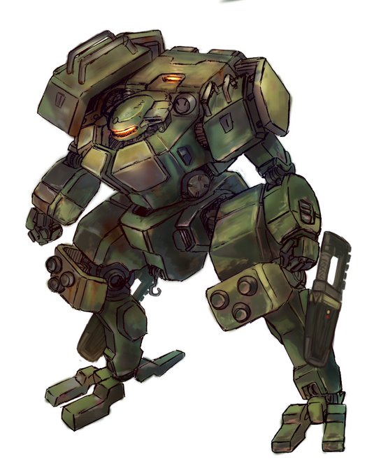 今日はMASAKATSU様作成のランドスターの塗り絵系派生機を作ってみました!ギルドの反政府ゲリラ仕様機で近接武器にブーストアックスではなくヒートナイフを装備。射撃武装はおそらくAKのようなアサルトライフルだと思われます。使い込まれている感じ! そのうちシート化したい…! 