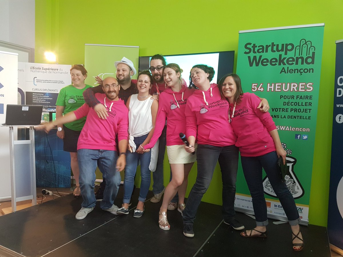 nicolasloque's tweet photo. Très belle équipe organisatrice du #Startup #Weekend d'#Alençon @CCIPDN #swalencon https://t.co/vW3NaVcjKr