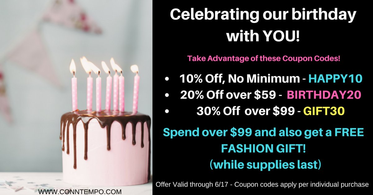 conntempo's tweet photo. It's our birthday, but the presents are for YOU! https://t.co/lVZiPiy59e
#gilli #hemandthread #staccato #lelis #love #stitchfix #conntempo https://t.co/IQREz8dnA8