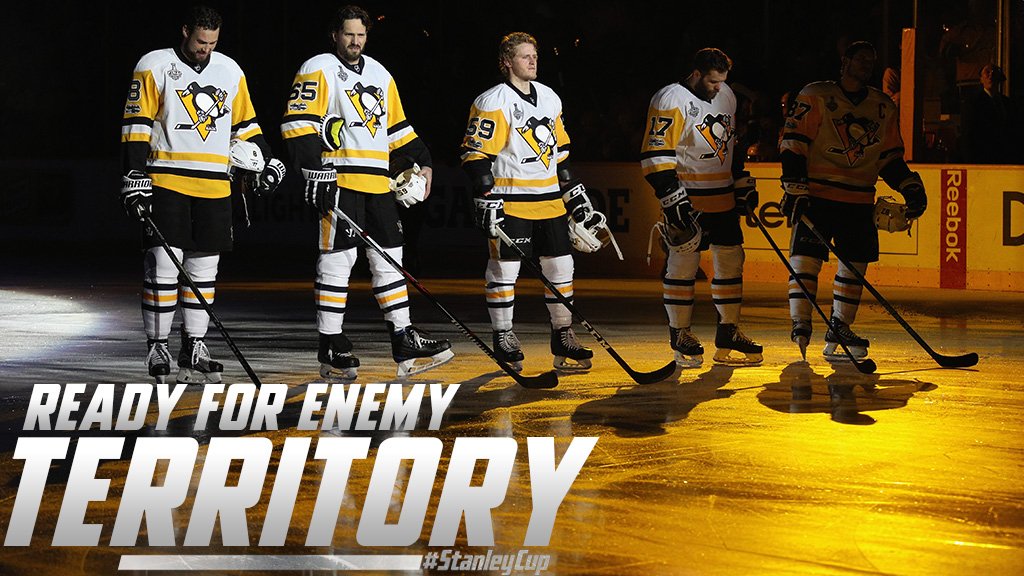 NHL's tweet photo. The @penguins have four #StanleyCup wins, all clinched on the road.

Will they make it five tonight? https://t.co/FpYJtBH6Fe