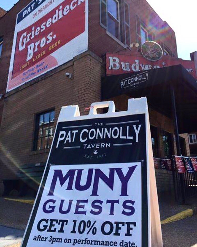 <a href="/TheMuny/">The Muny</a> season starts Monday! Show your same day tickets for 10% off at Pat's! We're right across the highway from Forest Park!