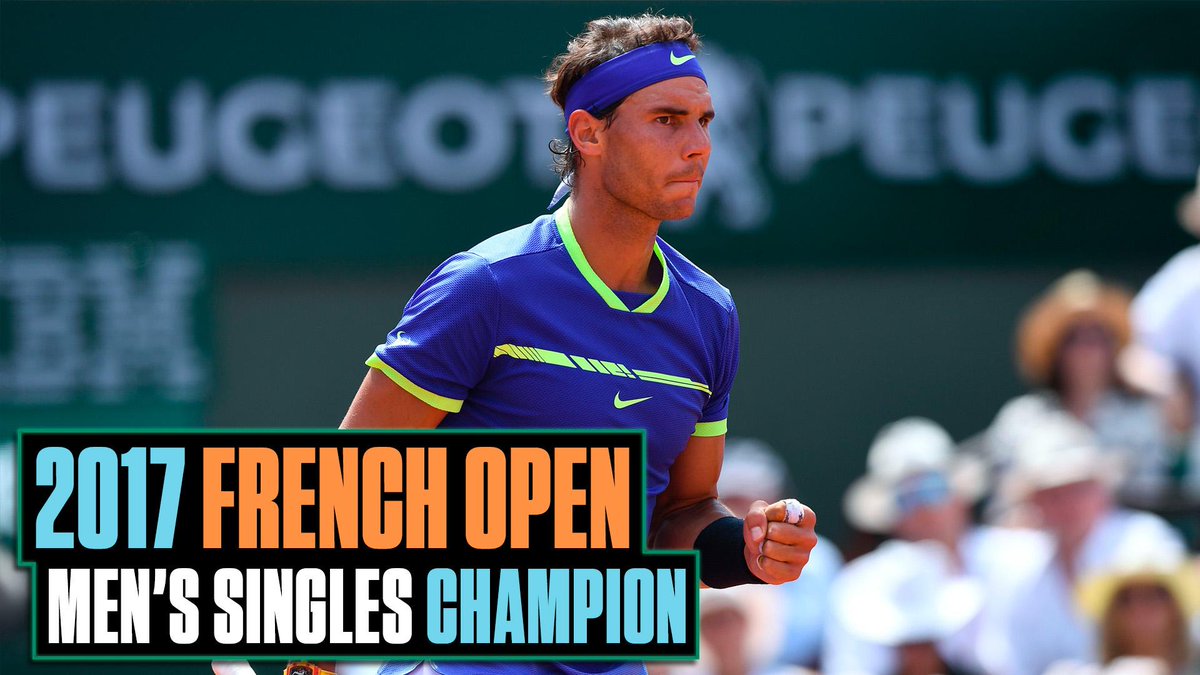 espn's tweet photo. The King of Clay does it again!

Rafael Nadal wins his 10th French Open title, remaining undefeated in French Open Final appearances (10-0). https://t.co/qQWdBBvKYG