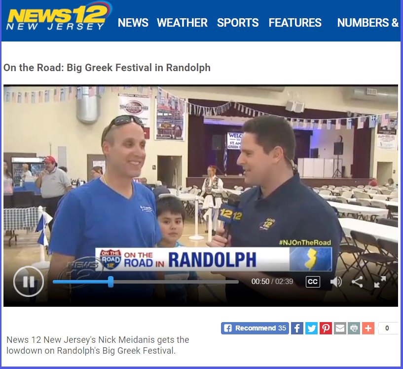 GreekFestivalNJ's tweet photo. Thanks to @News12NJ - and especially to our leaders who make Big Greek Festival possible. Bring the kids today! https://t.co/tB7HrAga93 https://t.co/s12U8YbYAE