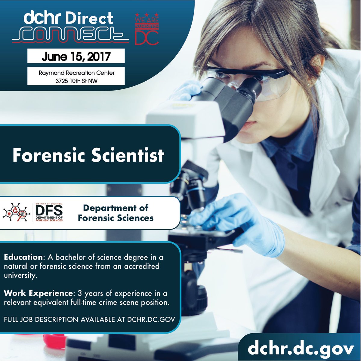 dchrDC's tweet photo. Are you interested in mitigating potential risks associated with biological or chemical hazards? @DCDFS is looking for you! #DCDirectConnect https://t.co/RBgVHjaAb7