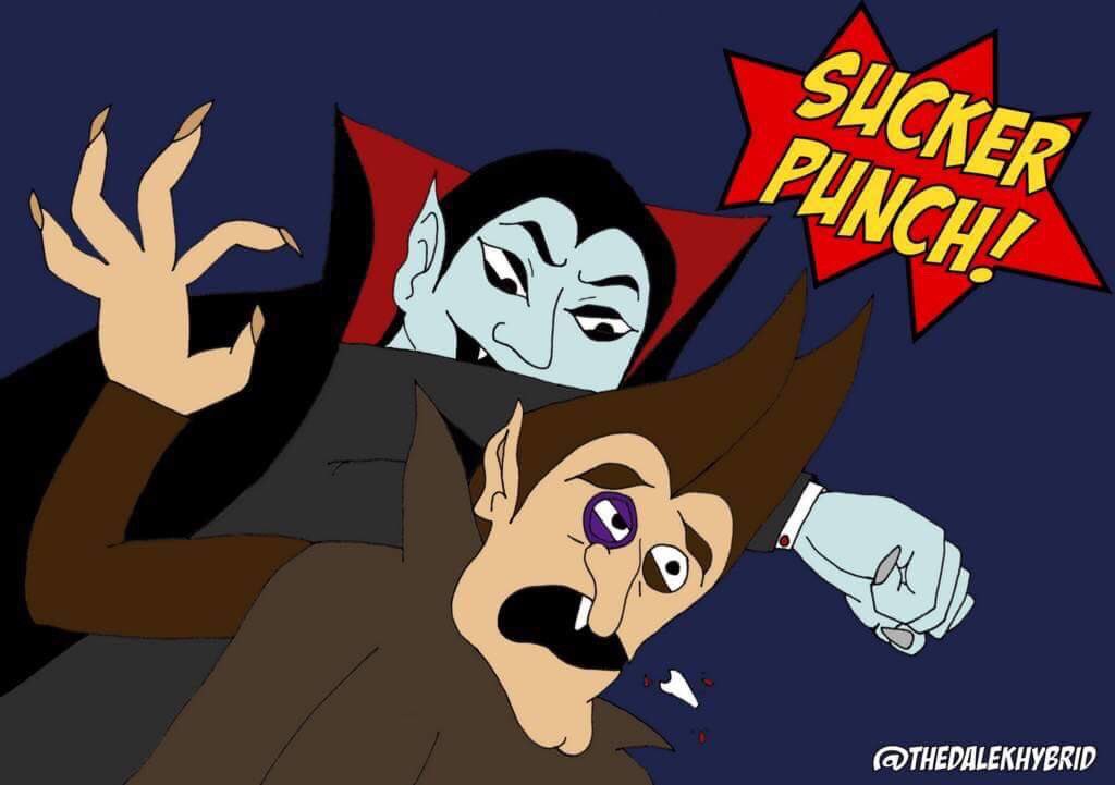 melonnbreadd's tweet photo. Congrats @Swag_Dracula for over 1000 fangs on Twitch. Made some fan art of you beating the shit out of Count Chocula. Thanks for the laughs! https://t.co/nxA3swNALr