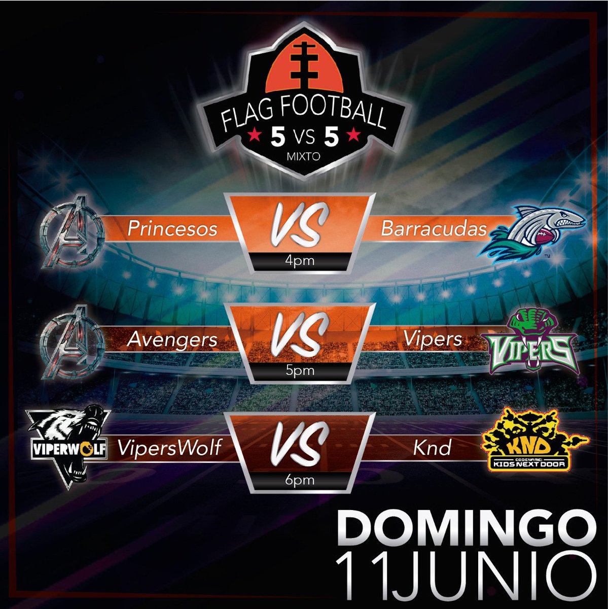 Todo listo, para esta tarde en la liga mixta 5vs5 copa de verano. #mixto #flag #5vs5