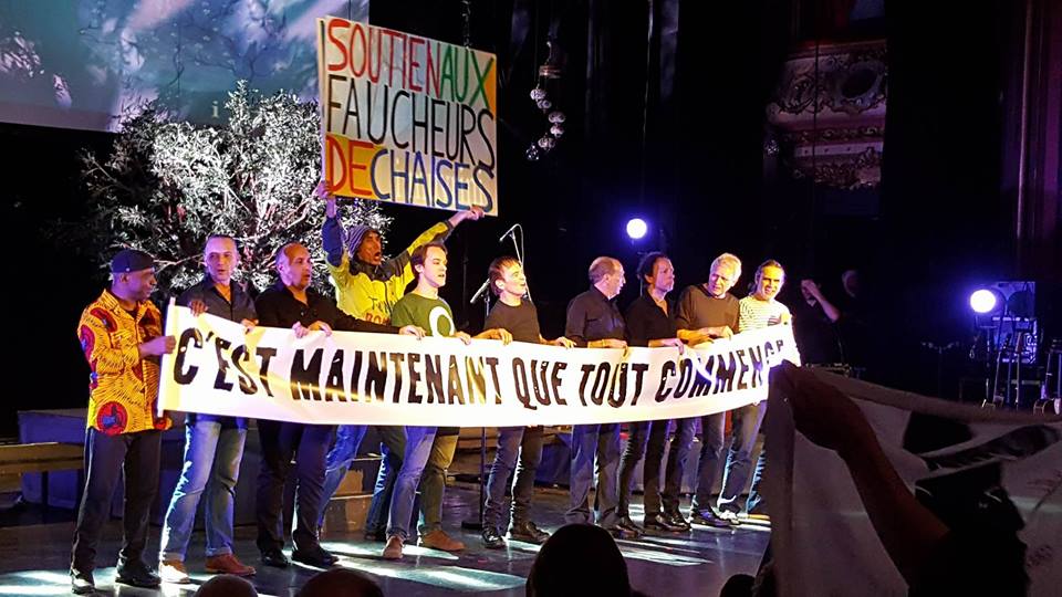 Voltuan's tweet photo. Le Président des @amisdelaterre condamné à 500€ pour réquisition de chaises ! C'est #BNPcoupable qu'il faut condamner ! #FaucheursDeChaises https://t.co/jAdy2YnfWY
