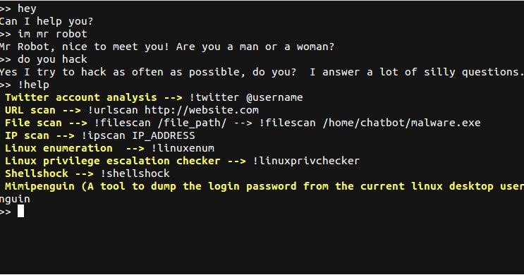 KitPloit's tweet photo. hackerbot - Chat With Hacker Assistant https://t.co/mSmxQ1IliU #hackerbot #Hacking #Linux https://t.co/aC3vX4RpBr