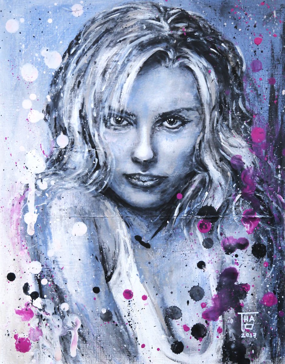 virtuallyt's tweet image. Scarlett Johansson - June 2017 - by #THAO
#acrylic #painting - 30x40 #ScarlettJohansson