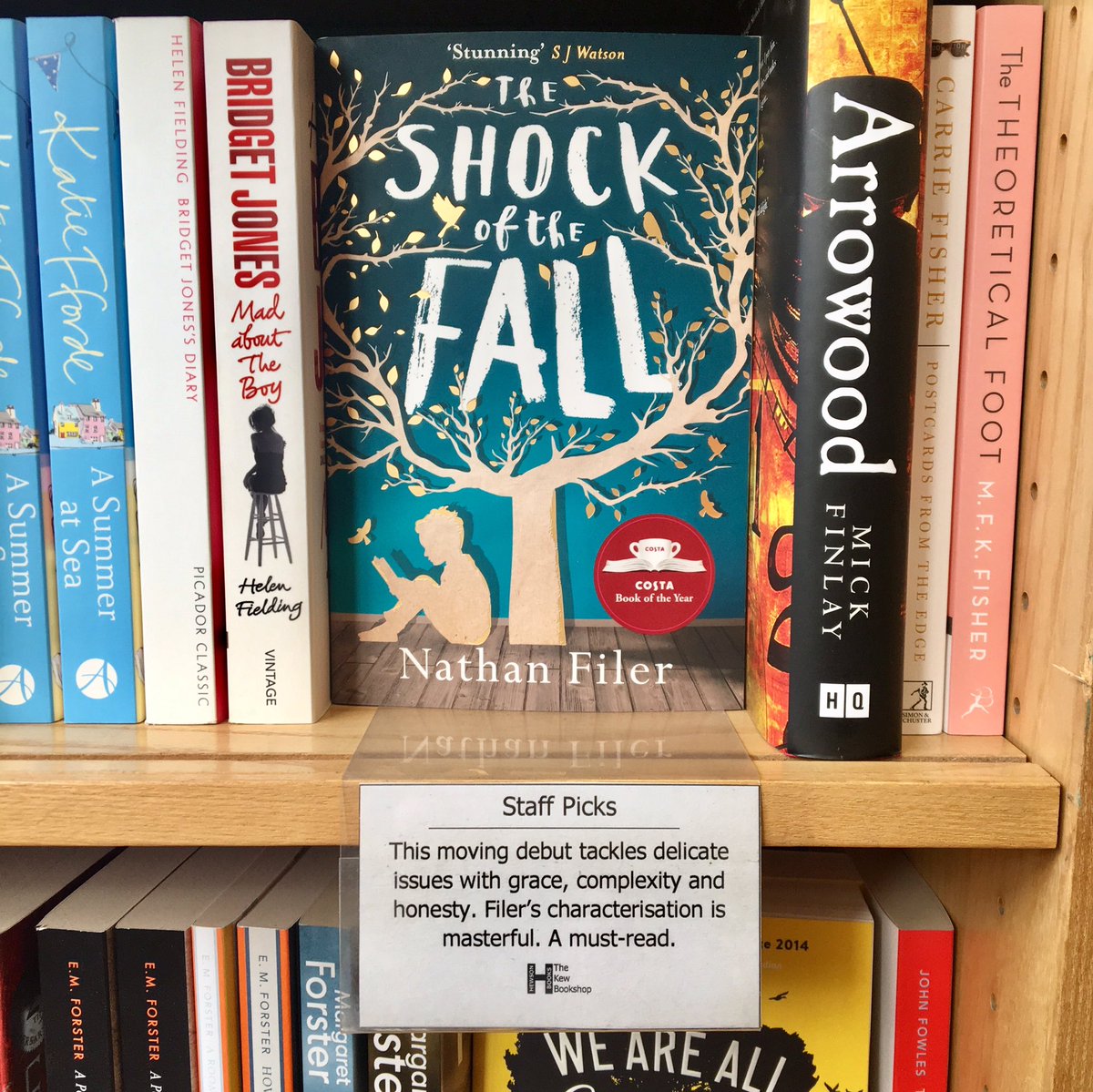 MorganDunCampb1's tweet photo. Thrilled to add Costa Book Award winner @nathanfiler to our staff picks. It was a pleasure to be taught by him for my BA #shockofthefall https://t.co/HObxFPWARi