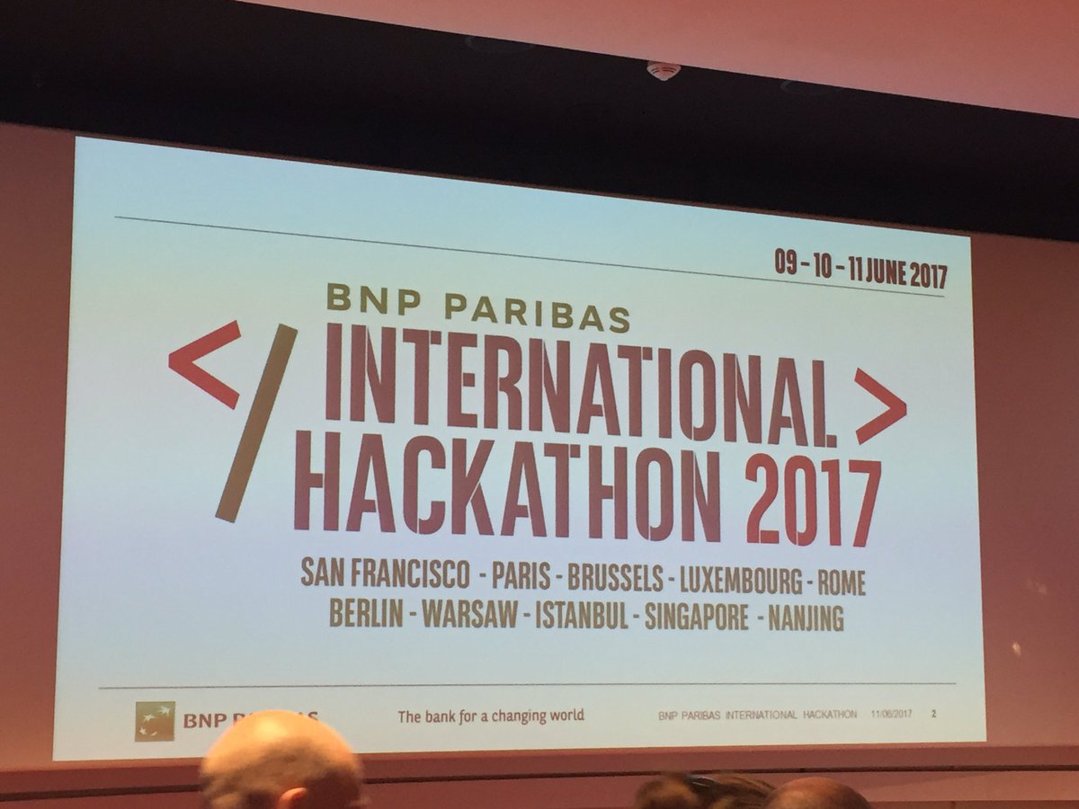 IsabelleLegouas's tweet photo. It's time! Pitches pour @BNPPLeasingFR #internationalHackathon https://t.co/j2VDHkVwhv