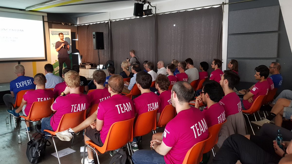 Pitch focus, all the teams listening to each other w\ compassion #InternationalHackathon <a href="/BNPParibas/">BNP Paribas Group</a> #pitch #serious #business <a href="/consorsbank/">Consorsbank</a>