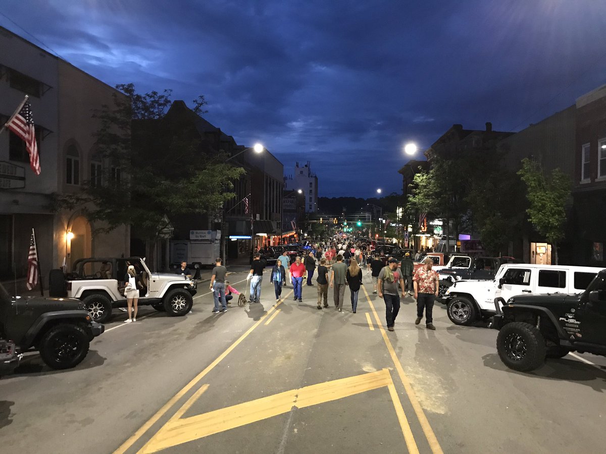 JennySprint's tweet photo. Check out the speeds from Friday's Jeep Invasion at the Batam Jeep Heritage Festival. Downtown Butler PA! https://t.co/34zYWFnlo7