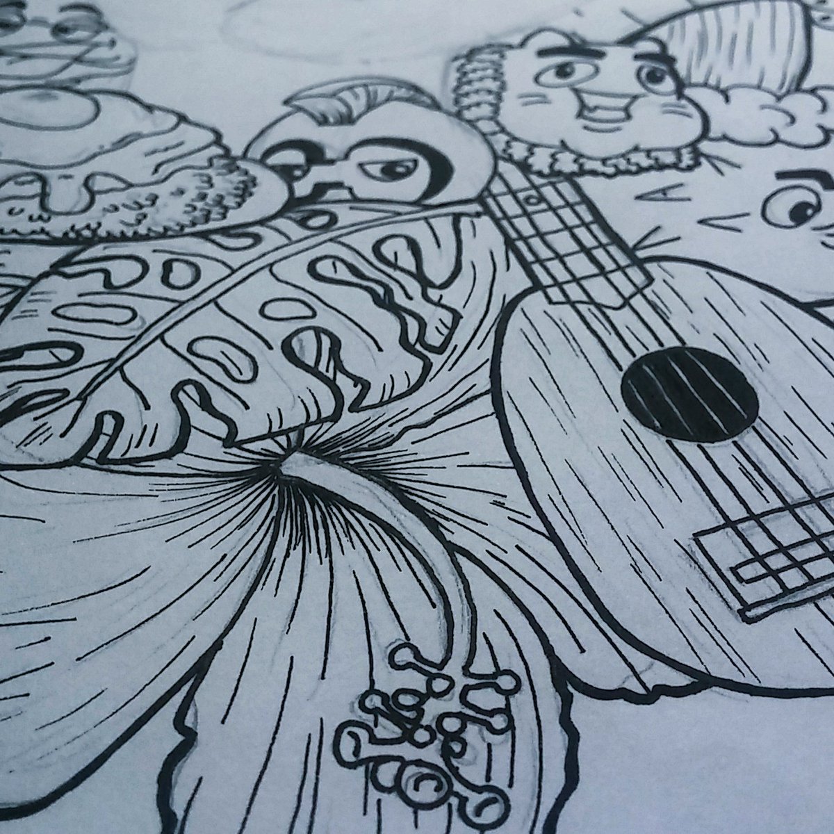 lilyann_royal's tweet photo. Doodling work in progress.. Can you guess the theme? 🌺⚓🍍 https://t.co/HEIT5yohAG