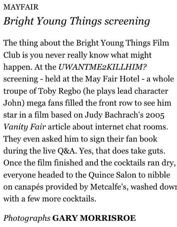 We met Toby Regbo on this day, 3 years ago! Here's a throwback video from that night: vimeo.com/117830097 &amp; other bits. #RegboWednesday