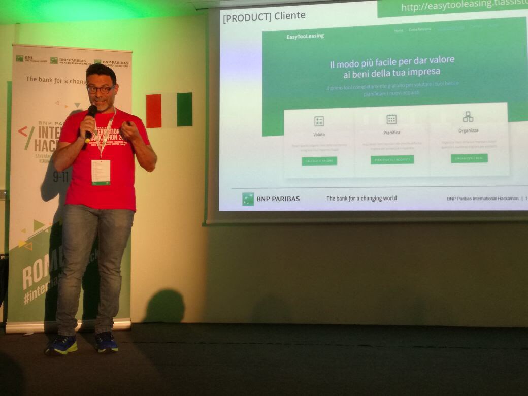 BNL_PR's tweet photo. Le prime 4 #startup a presentare i loro progetti dedicati a #internationalhackathon #Rome per @BNPPLeasing:
Bottone 2Hire Mendua Tiassisto24 https://t.co/VmlKIAP6Bc