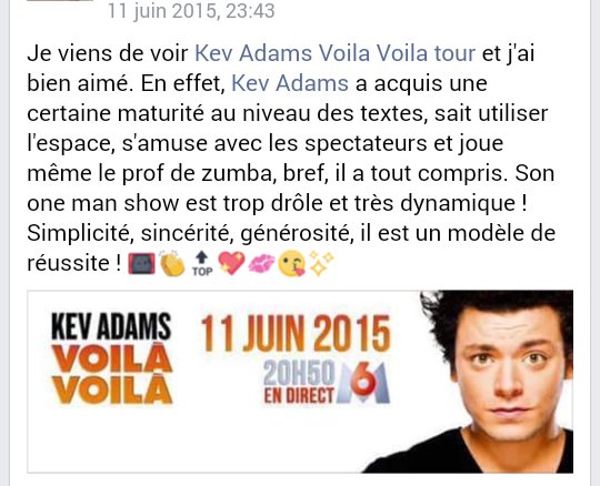 rachelcheve's tweet photo. @kevadamsss Regarde @kevadamsss il y a 2 ans
j'ai écrit une critique
#spectacle #kevadams
#voilavoila #voilavoilatour
#Adamsfamily #Adamsien #adamsienne https://t.co/fhkYfTManc
