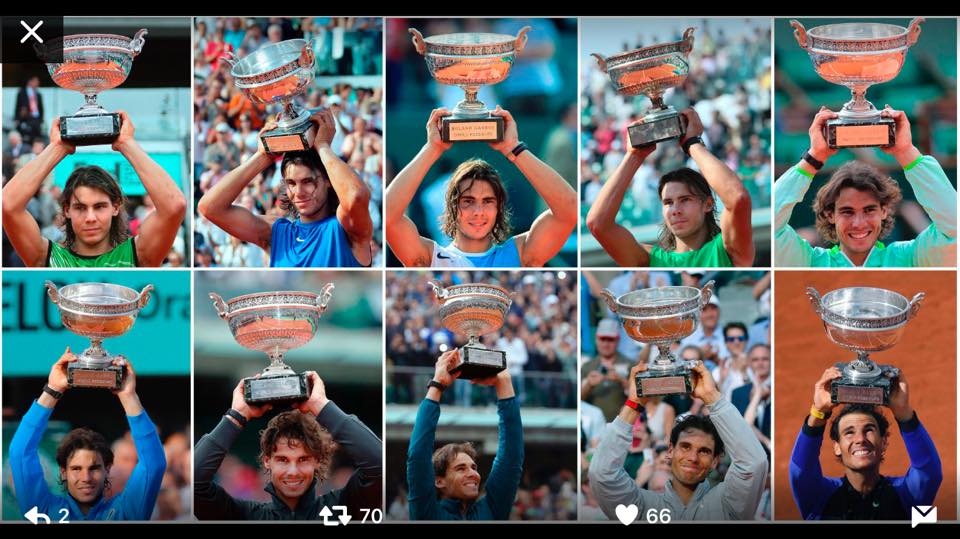 joseribagorda's tweet photo. Nadie lo ha logrado y lo que es más grandioso, nadie nunca lo logrará. Grande Rafa  !!! https://t.co/k3Vqjz0gZ2