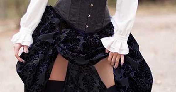 SkyDayTrading's tweet photo. Women's Fashion:https://t.co/AAopxDhBw2 2pc Victorian Steampunk Black &amp; Black Damask SATIN Corset w/Damask Bustle Skirt~Coming Soon #BuyD… https://t.co/TGrgSmpDS7