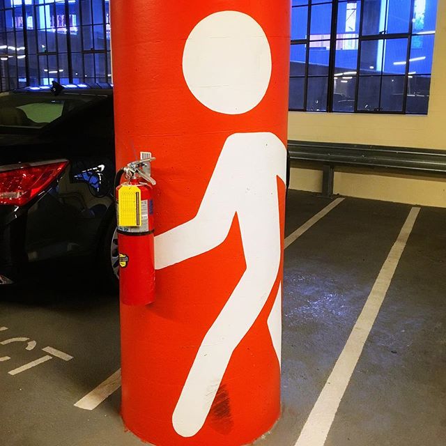 Radpixel's tweet image. Accidental Design is awesome. #happymistakes #design #signage #firesafety #orange #enviornmentaldesign #atlanta 📷: @radpixel_creative