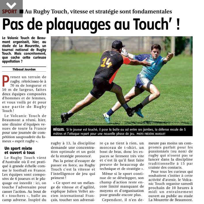 VolcanicTouch's tweet photo. #TDV17 🏆 : Le Volcanic Touch et le Tournoi des Volcans sont dans le journal La Montagne du jour ! Merci à eux ! https://t.co/k4T6Aw5beA https://t.co/sJqPEGhdmR