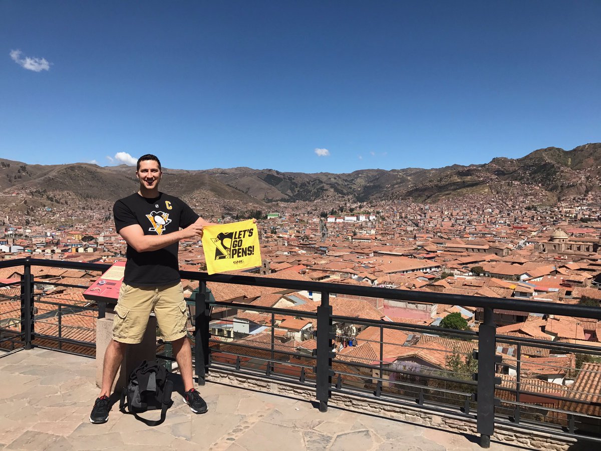 tlutz829's tweet photo. Reminding Cusco, Peru that game 6 is only a few hours away. #LetsGoPens @penguins https://t.co/cXUJFhmJqG