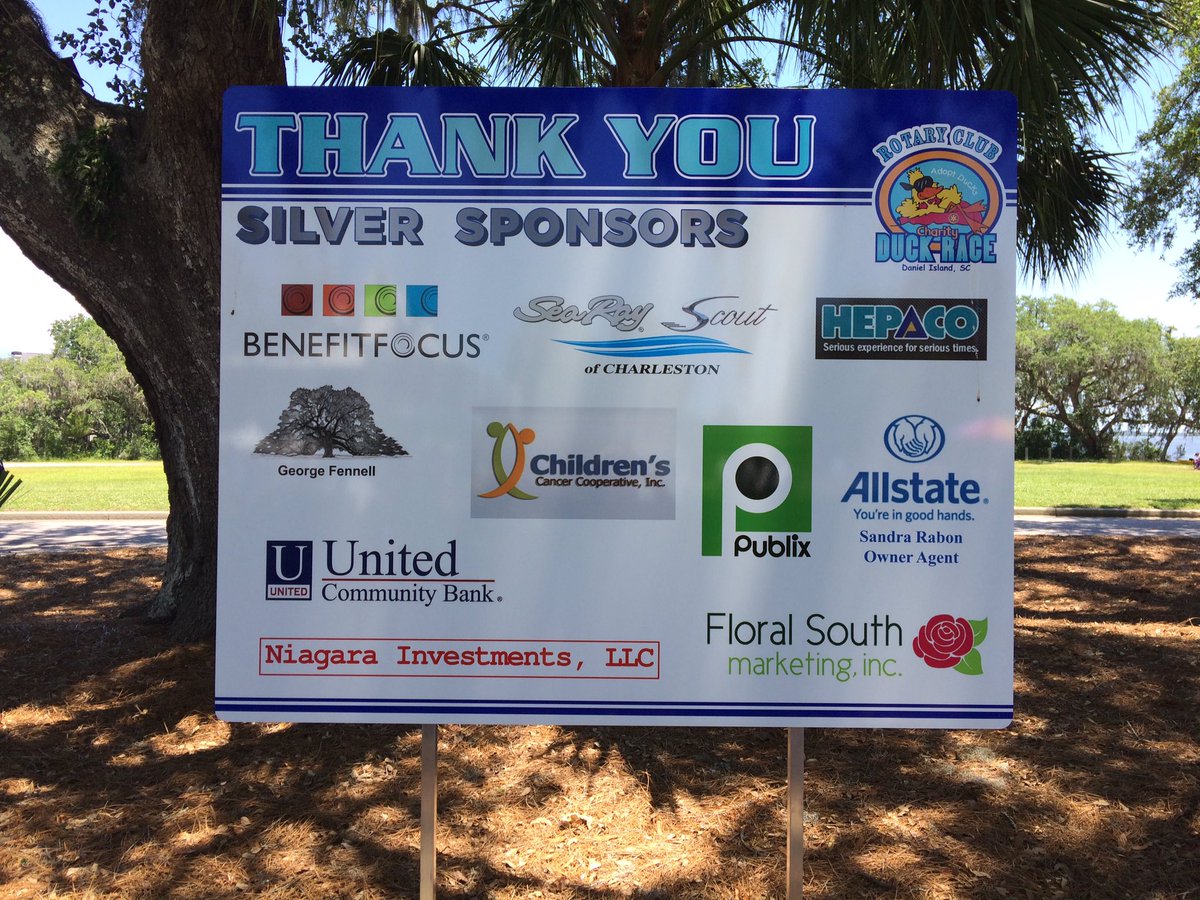 CHSDuckRace's tweet photo. Thank you to our Silver sponsors for the 2017 Duck race! #QuackyForCharleston https://t.co/3tHtrgnvjG