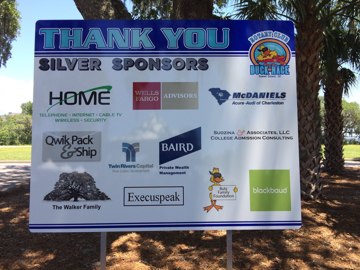 CHSDuckRace's tweet photo. Thank you to our Silver sponsors for the 2017 Duck race! #QuackyForCharleston https://t.co/3tHtrgnvjG