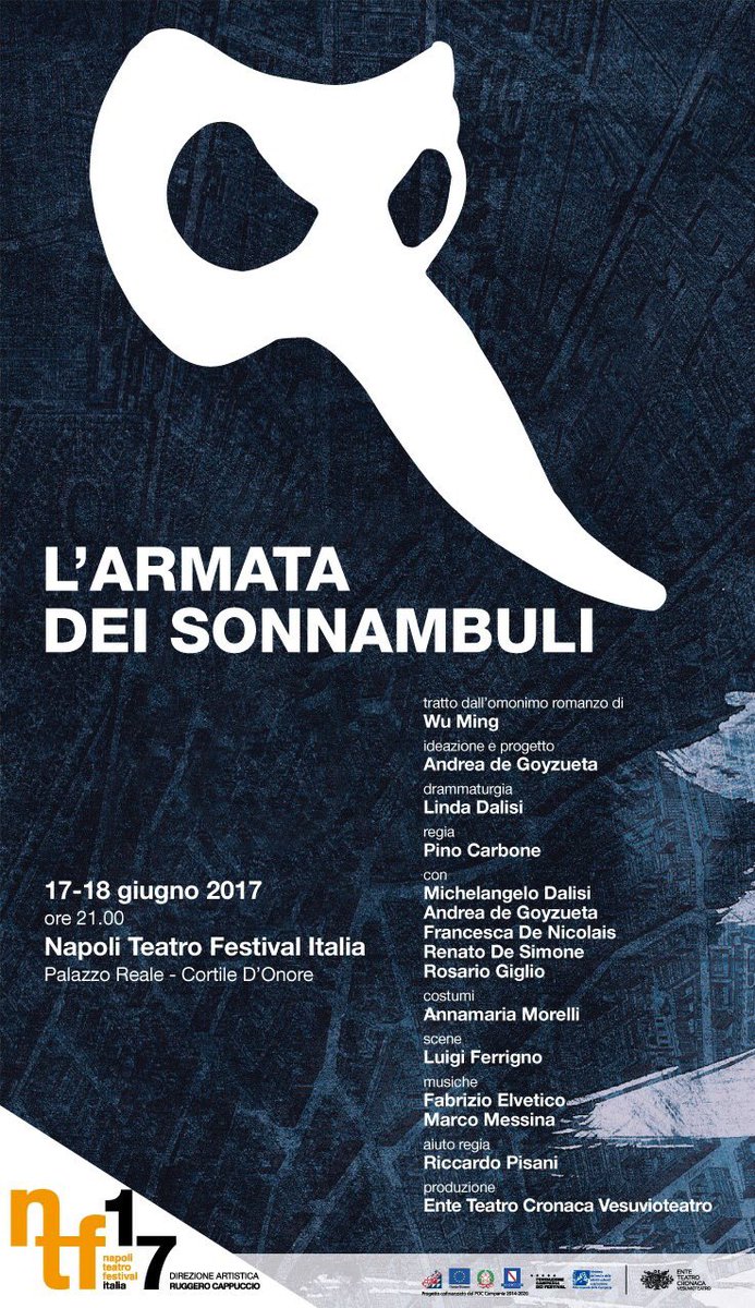 DSRenato's tweet photo. #napoliteatrofestivalitalia #wumingfoundation #enteteatrocronaca #larmatadeisonnambuli https://t.co/VPPWarQfc6