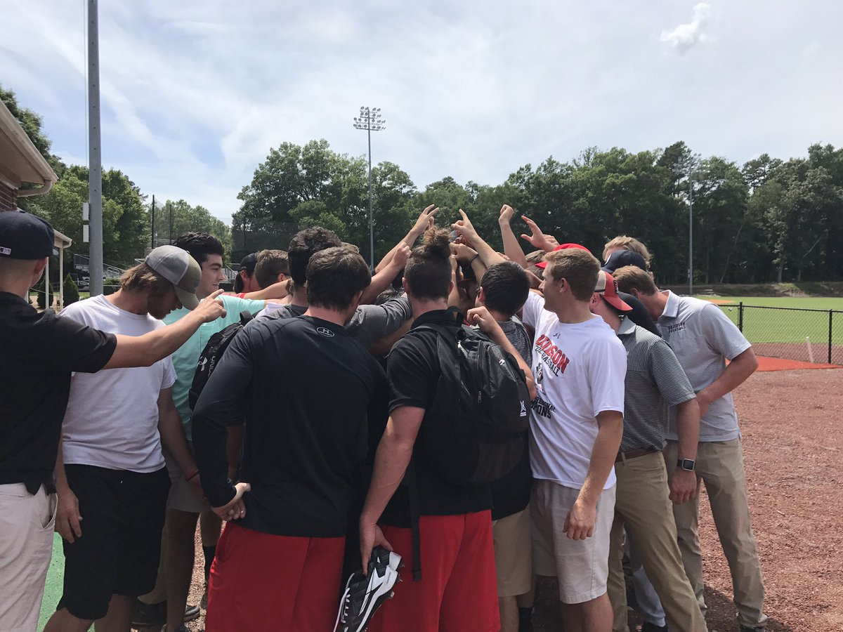 mlananna's tweet photo. Back at Wilson Field at Davidson, coach Dick Cooke addressed his players one last time--and showed them the proper way to sign a baseball. https://t.co/bfoq5oejvv