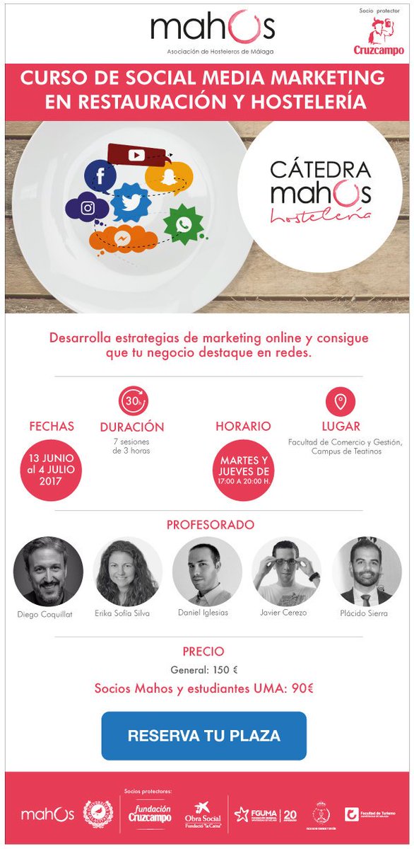 diegocoquillat's tweet photo. En la @CatedraMahos de la Uni. #Málaga impartiré cursos sobre #SMRestauranting junto a @EriSofi y @Daniel_Iglesias https://t.co/6eaikvHDKa https://t.co/HdBqCsvLxE