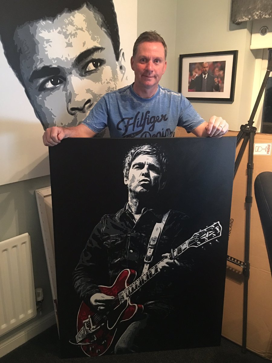 mooney_art's tweet photo. @Noelsuperfans just finished this 4ft painting of Noel, prints available at only £14:99 any chance of a RT? Thanks https://t.co/BiE8diUote