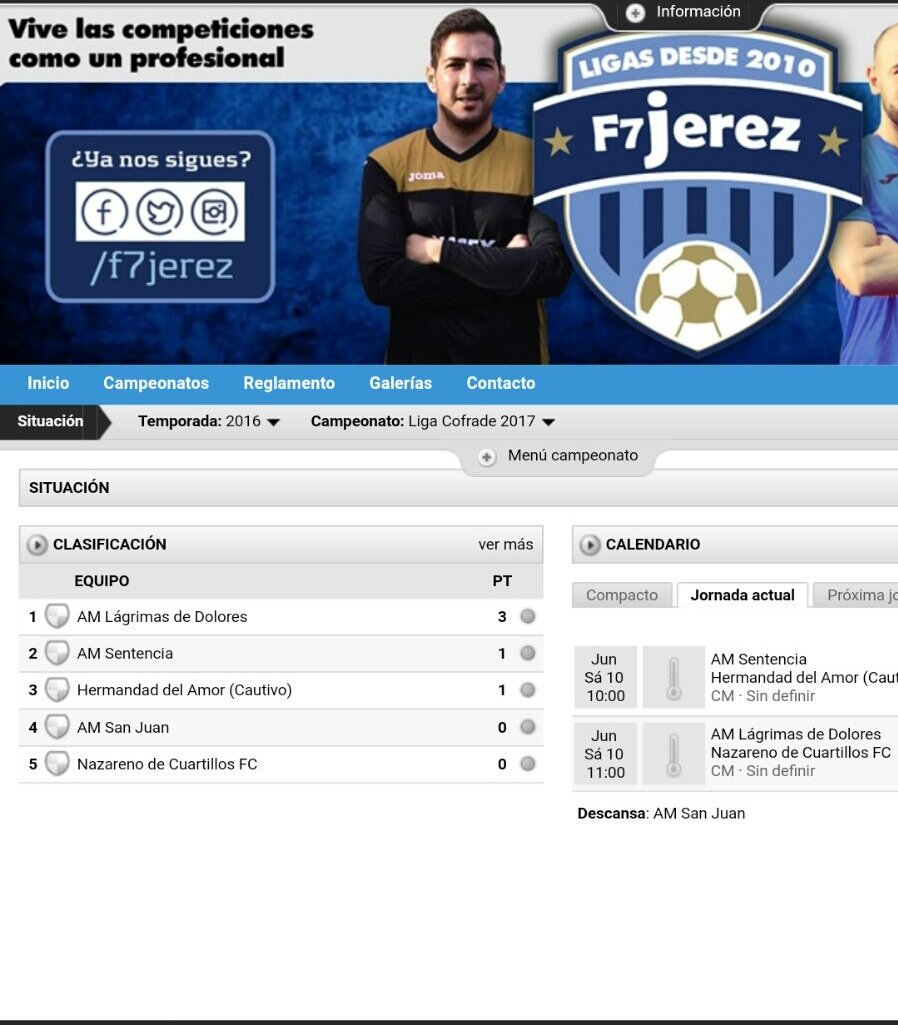 El Sábado nuestro equipo de #Futbol7 ganó su primer partido en la #LigaCofrade2017 de Jerez por 6-3 frente a un competitivo <a href="/ApPazCuartillo/">AP.Paz de Cuartillos</a>